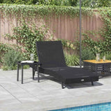 Sun Lounger with Table 2 pcs Black 40 x 40 x 40.5 cm 42009980