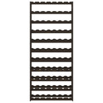 ZNTS Wine Rack for 77 Bottles Black Solid Wood Pine 373405