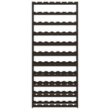 ZNTS Wine Rack for 77 Bottles Black Solid Wood Pine 373405