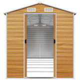 Garden Shed Light Brown Galvanised Steel Large Garden Shed 3188280