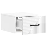 Wall-Mounted Bedside Cabinet with Drawer 2 pcs High Gloss White 898604