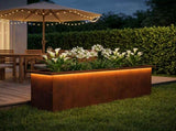 Garden Planter with LED Rusty 30 x 100 x 30 cm Weathering Steel 8008124