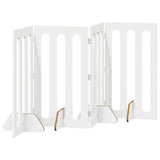 Folding Pet Fence 4 pcs White 201 x 38 x 90 cm Engineered Wood 8005972