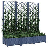 Garden Planter with Trellis Blue Grey 120x40x121.5 cm PP 318252