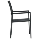 Garden Dining Set Black Powder-coated steel, plastic, glass 3099264