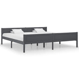 Bed Frame without Mattress Solid Pinewood Grey 200x200 cm 322130