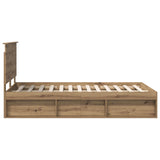Bed Frame Artisian Oak 120 x 200 cm Solid Pine Wood 3411036