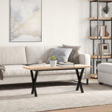 Coffee Table X-Frame 110x40x45.5 cm Solid Wood Pine and Steel 3282755