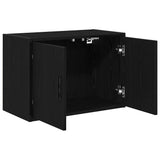 Garage Wall Cabinet Black Engineered Wood 860645