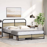 Bed Frame without Mattress 150x200 cm King Size Sonoma Oak Engineered Wood 4100430