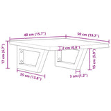 Basin Shelf Wall Mounted Steel and Solid Wood Oak 3302534