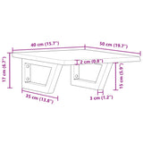 ZNTS Basin Shelf Wall Mounted Steel and Solid Wood Oak 3302535