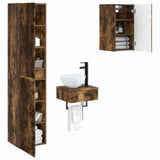 Bathroom Furniture Set 3 pcs Smoked Oak 33 x 34.5 x 160 cm 3406048