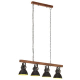 ZNTS Industrial Ceiling Lamp Black E27 Mango Wood 320523