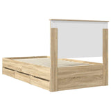 Bed Frame with Drawer Sonoma Oak 100 x 200 cm Engineer Wood 3411147