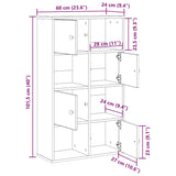 Bookcase White 60x24x101.5 cm Engineered Wood 860391