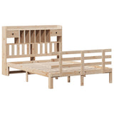 Bookcase Bed without Mattress 150x200 cm King Solid Wood Pine 3322798