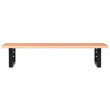 Basin Shelf Wall Mounted Steel and Solid Wood Oak 3302565