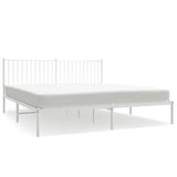 Metal Bed Frame without Mattress with Headboard White 183x213cm 350936