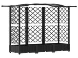 Raised Bed with Trellis and Roof Black 163 x 40 x 126 cm PP 42032534