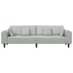 Velvet Sofa with Cushion Light Grey 208 cm Velvet 3335153