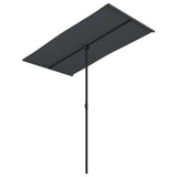 Garden Parasol with Aluminium Pole 180x110 cm Black 47334
