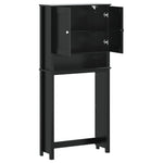 Washing Machine Cabinet BERG Black 76x27x164.5 cm Solid Wood 358557