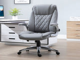 Faux Leather Executive Swivel Office Chair - Grey T3398P341399