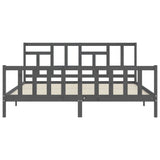 Bed Frame without Mattress Grey 200x200 cm Solid Wood Pine 3193163