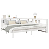 Bookcase Bed without Mattress White 200x200 cm Solid Wood Pine 3324306