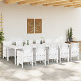 Garden Dining Set 11 pcs White and Light grey 3378764