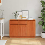 Sideboard Wax Brown 110 x 34 x 75 cm Solid Pine Wood 869889