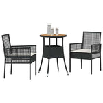 Garden Dining Set 3 pcs Black Poly rattan 3334951