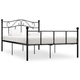 284527 Bed Frame without Mattress Black Metal 160x200 cm