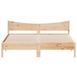 ZNTS Bed Frame without Mattress 200x200 cm Solid Wood Pine 3216357