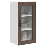 Wall Glass Cabinet LUCCA 2 pcs Brown Oak 40 x 31 x 80 cm 885000