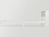 Bed with Shelves, White Wooden Storage Bed, Underbed Drawer - 3FT Single Frame Only WF290549AAW