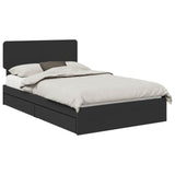 Storage Bed with Headboard Black 135 x 190 cm Engineered Wood 3412284