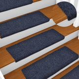 Stair Mats Self-adhesive 30 pcs 65x21x4 cm Blue Rectangular Edge 3365696