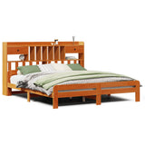 Bookcase Bed without Mattress Wax Brown 200x200cm Solid Wood Pine 3308872