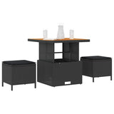 Garden Dining Set Black Poly Rattan 42007911