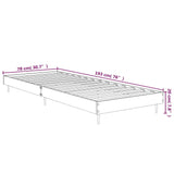 Bed Frame without Mattress White 75x190 cm Small Single Engineered Wood 832309
