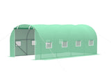 Walk-in Polytunnel Greenhouse, Outdoor Garden Tunnel Greenhouse Tent with Zipped Roll-Up Door and 8 T3398P325278