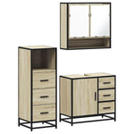 ZNTS 3 Piece Bathroom Furniture Set Sonoma Oak Engineered Wood 3301046