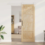 Sliding Door Brown 83 x 232 cm Solid Pine Wood 3333228