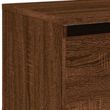 Wall-mounted Bedside Cabinets with LED Lights 2 pcs Brown Oak 836839