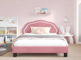 Children's Bed Frame with Headboard Pink 80 x 200 cm Velvet 42010911