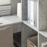 Corner Desk with Shelf Concrete Grey 101.5 x 149.5 x 149.5 cm 3337244