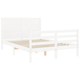 Bed Frame without Mattress White 140x200 cm Solid Wood 3194637
