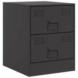 Bedside Cabinets 2 pcs Black 34.5x39x44 cm Steel 841620